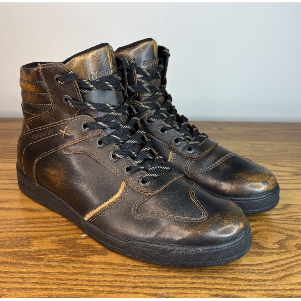 Stylmartin Iron WP Leather Motorcycle Riding Shoes Boots Men Size 12 EU 45